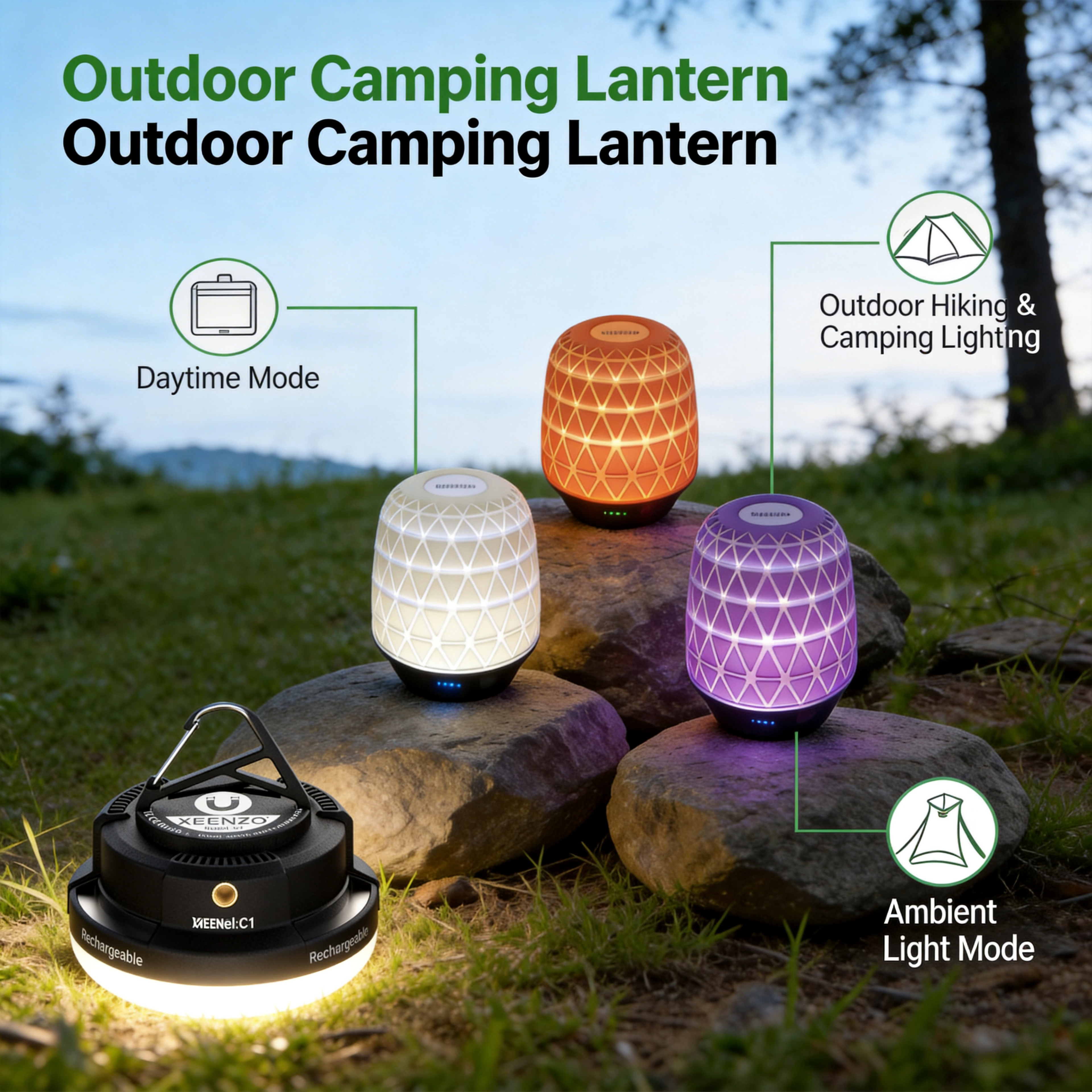 XEENZO™ Ultra-Bright Magnetic Camping Lantern - IPX5 Waterproof