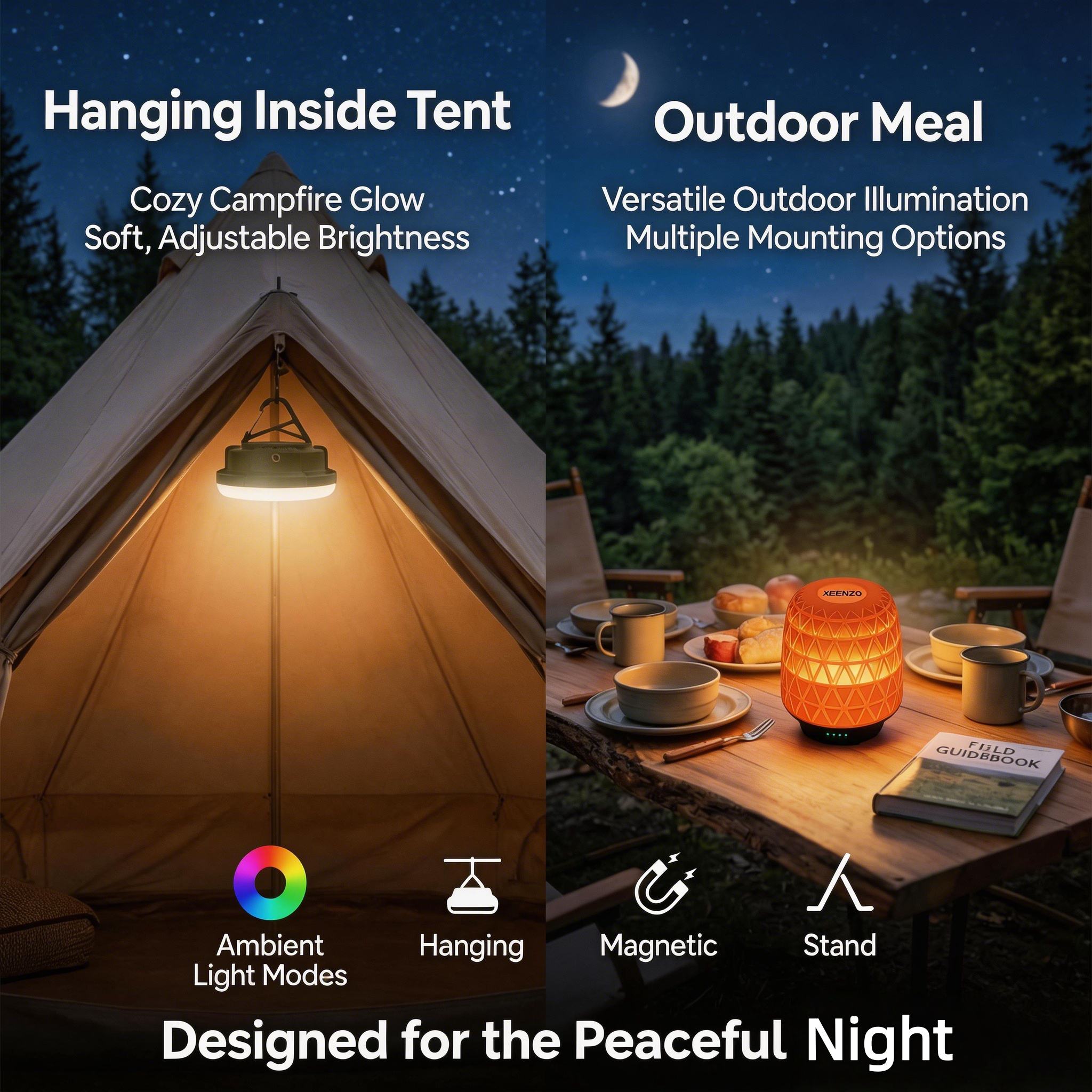 Rechargeable Magnetic Lantern 4000mAh – Hang, Stick, Stand, Ambient Light IPX5
